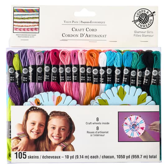 12 Packs: 105 ct. (1260 total) Glamour Girls Craft Cord by Loops and Threads™